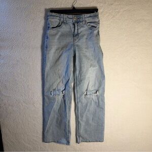 Abercrombie Kids High Rise Wide Leg Jeans 15/16  Distressed Denim Regular